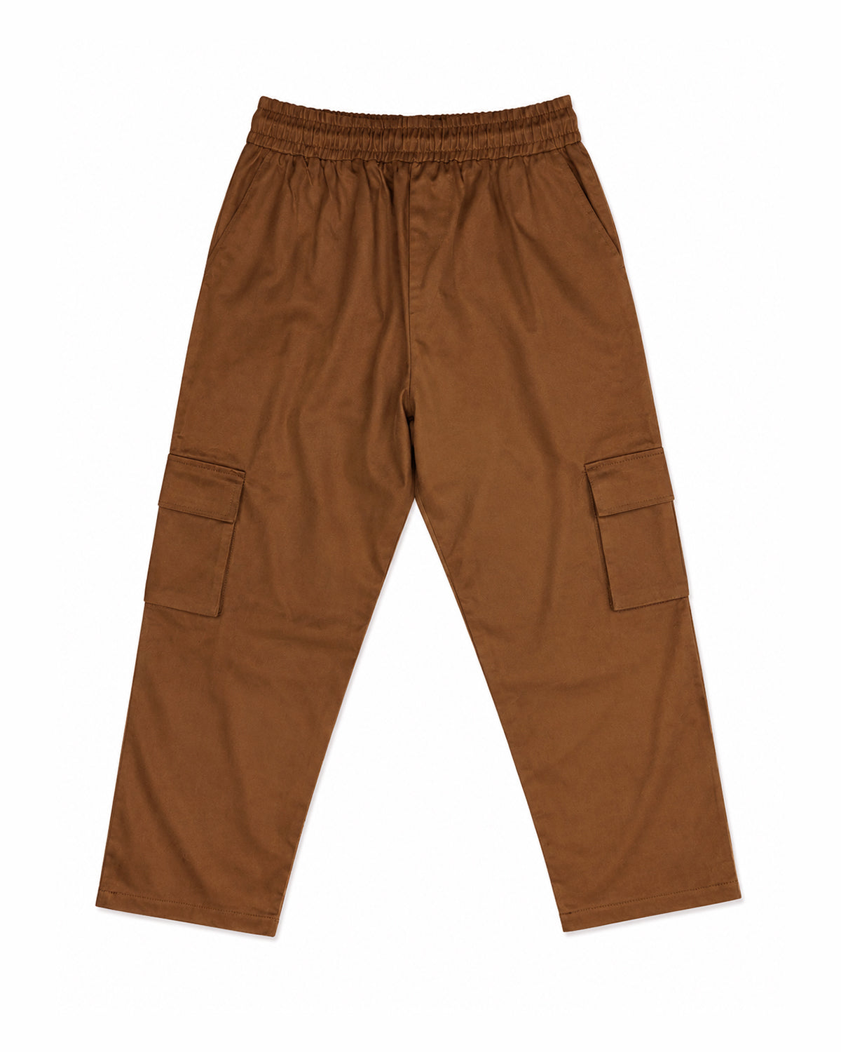 HAISH Neutral Brown Baggy Cargo Pants | Minimal Logo Streetwear Bottoms