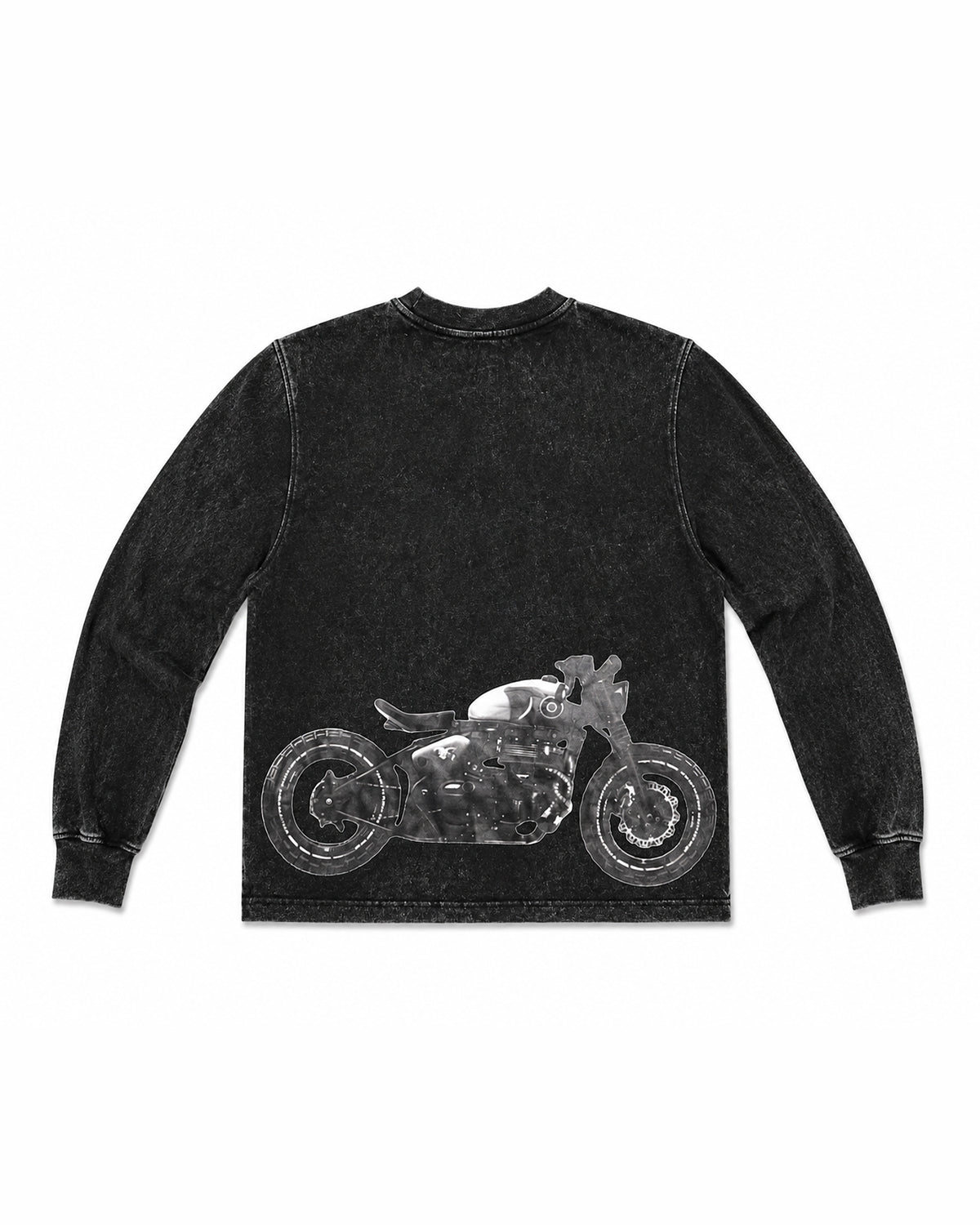 Men's HAISH Vintage Wash Long Sleeve Shirt | Bike Graphic Oversized Cotton Tee