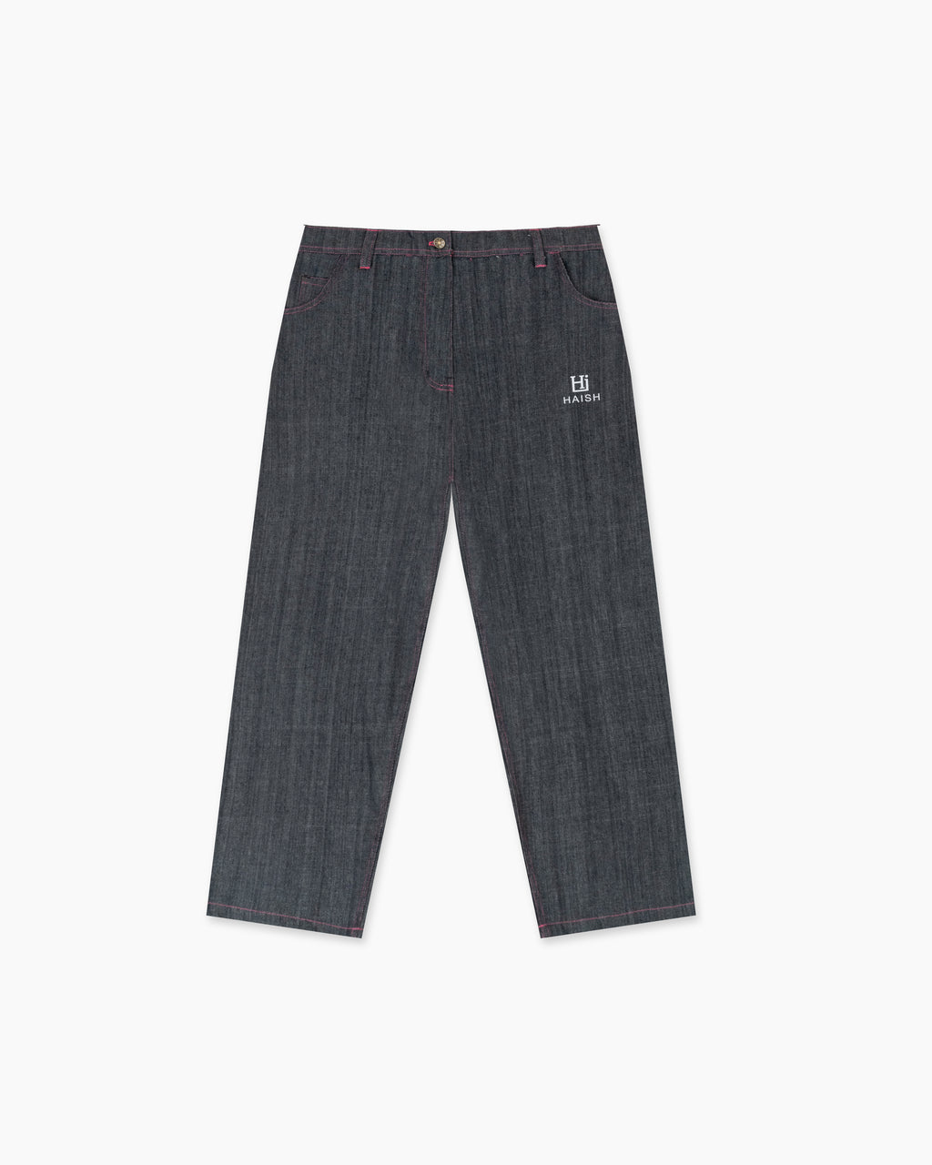 HAISH Contrast Stitch Wide Leg Jeans | Oversized Baggy Denim Trousers for women