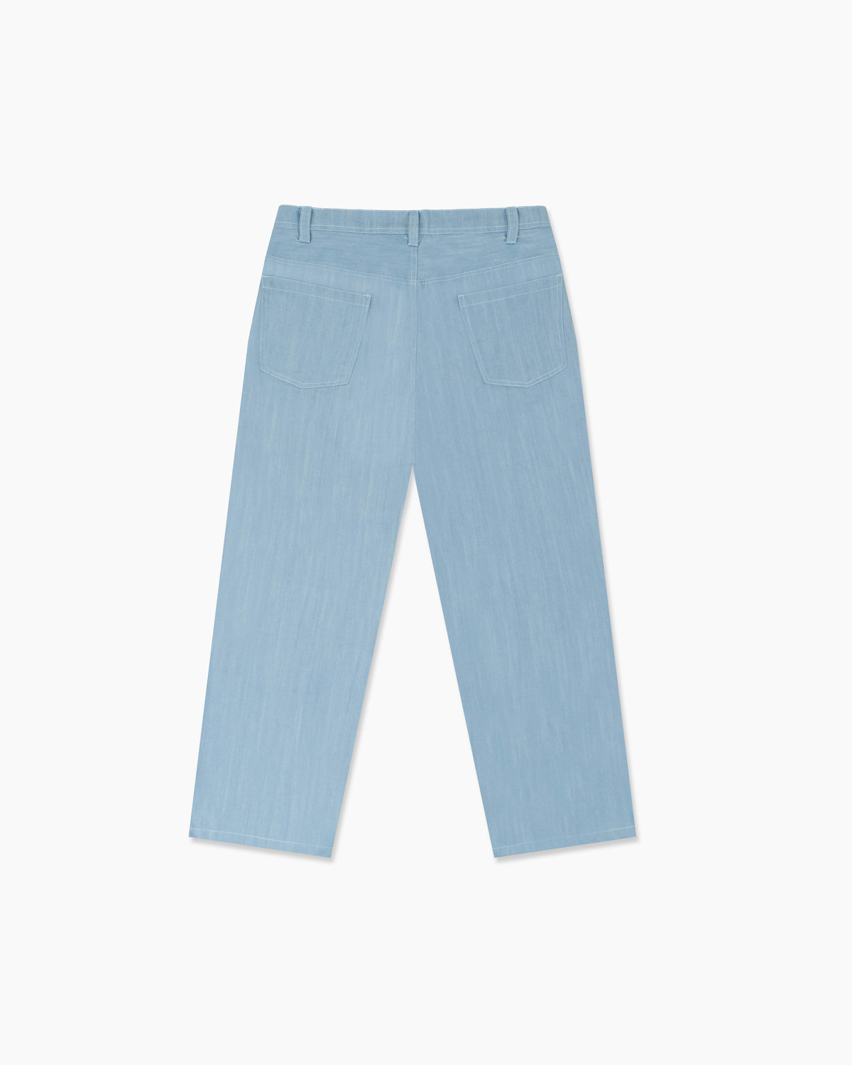 HAISH Tulip Embroidered Wide-Leg Denim - Light Wash