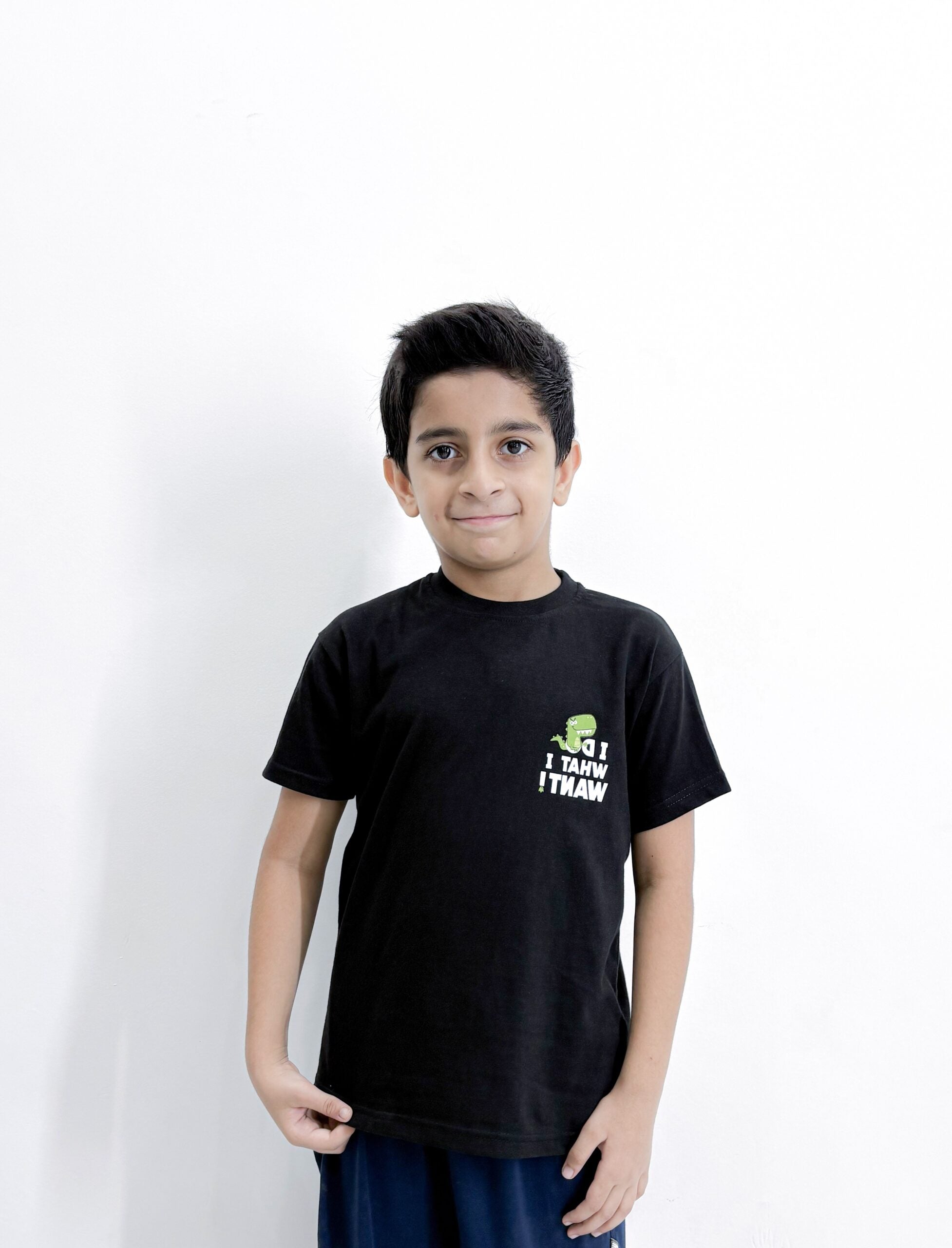 Boys’ Minimalist Graphic Black T-Shirt