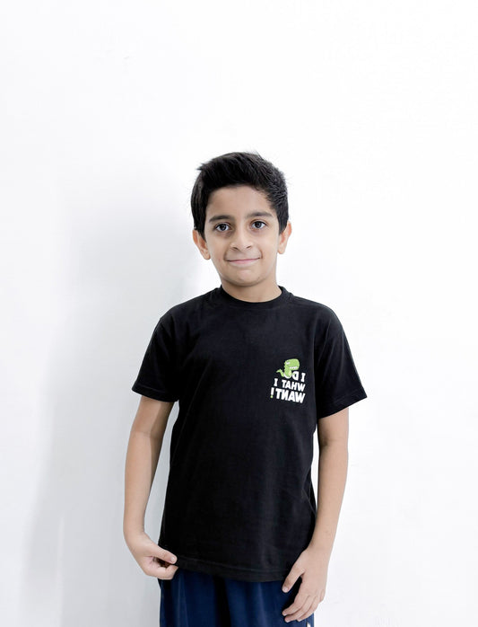 Boys’ Minimalist Graphic Black T-Shirt