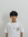 Boys’ Graphic Patch White T-Shirt