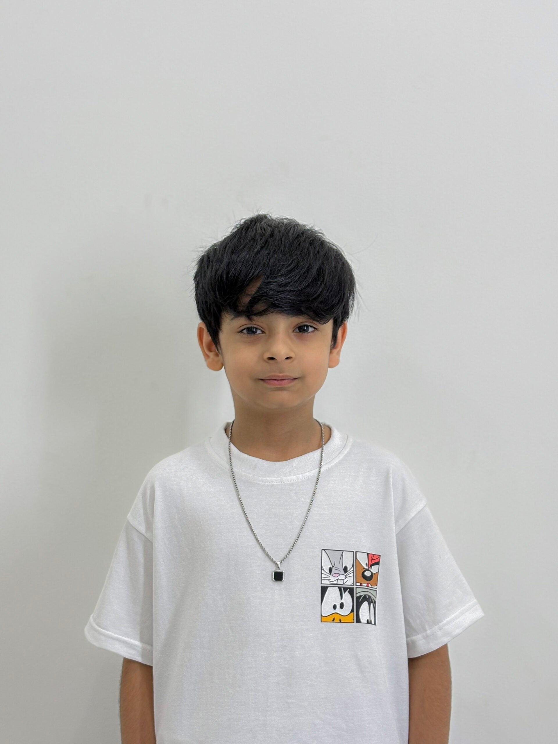 Boys’ Graphic Patch White T-Shirt