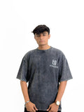 Men’s Washed Grey Minimalist Logo T-Shirt