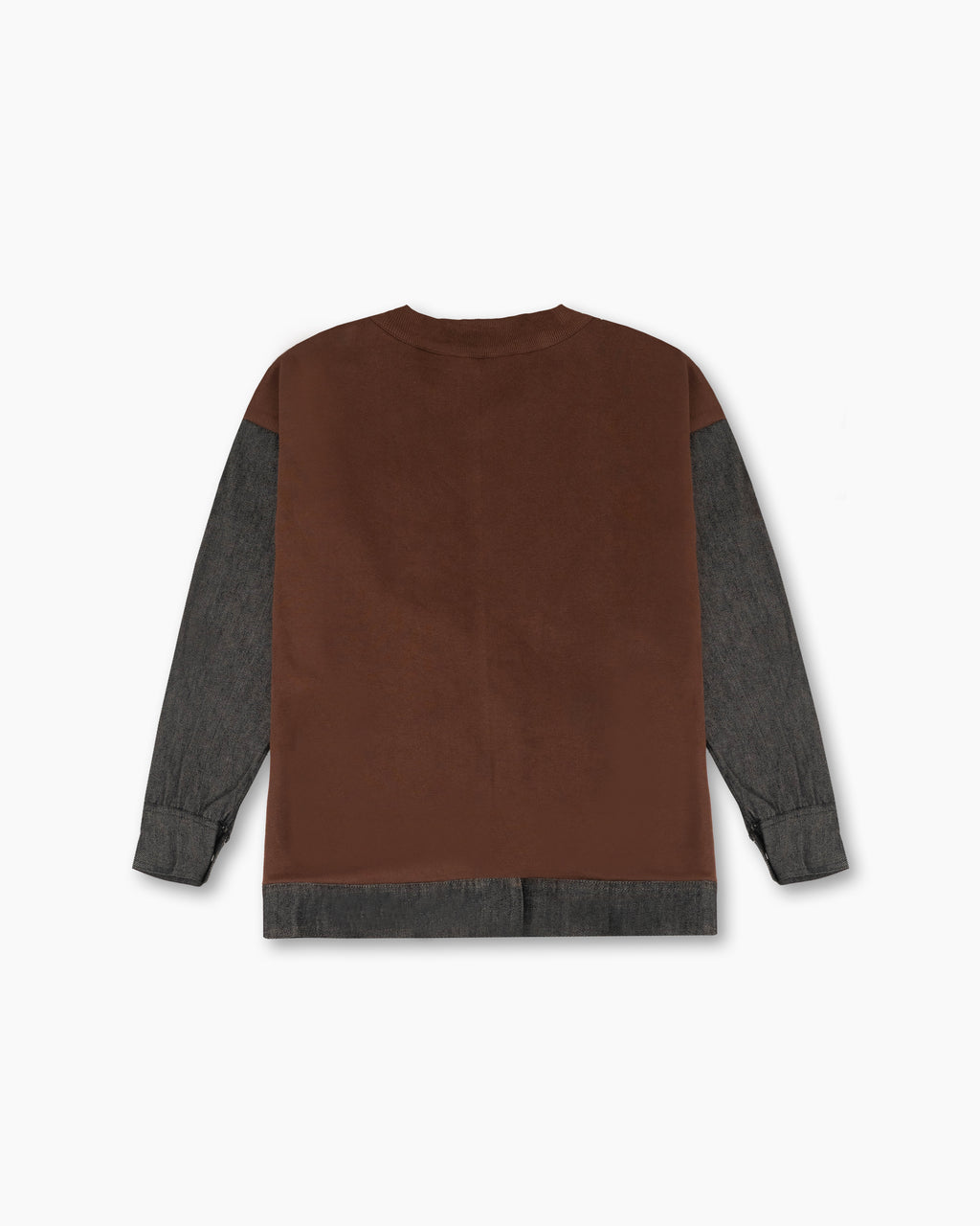 DENIM MIXED FLEECE CARDIGAN