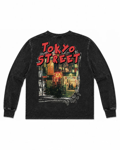 Tokyo Street Acid Wash Long Sleeve