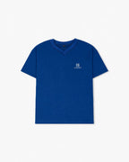 Casual Blue Streetwear T-Shirt with Samurai Graphic & Motivational Quote