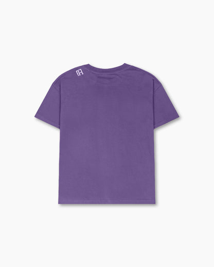 Purple Japanese-Inspired Peace Graphic T-Shirt