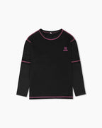 Protect Your Peace" Contrast Stitch Long-Sleeve T-Shirt