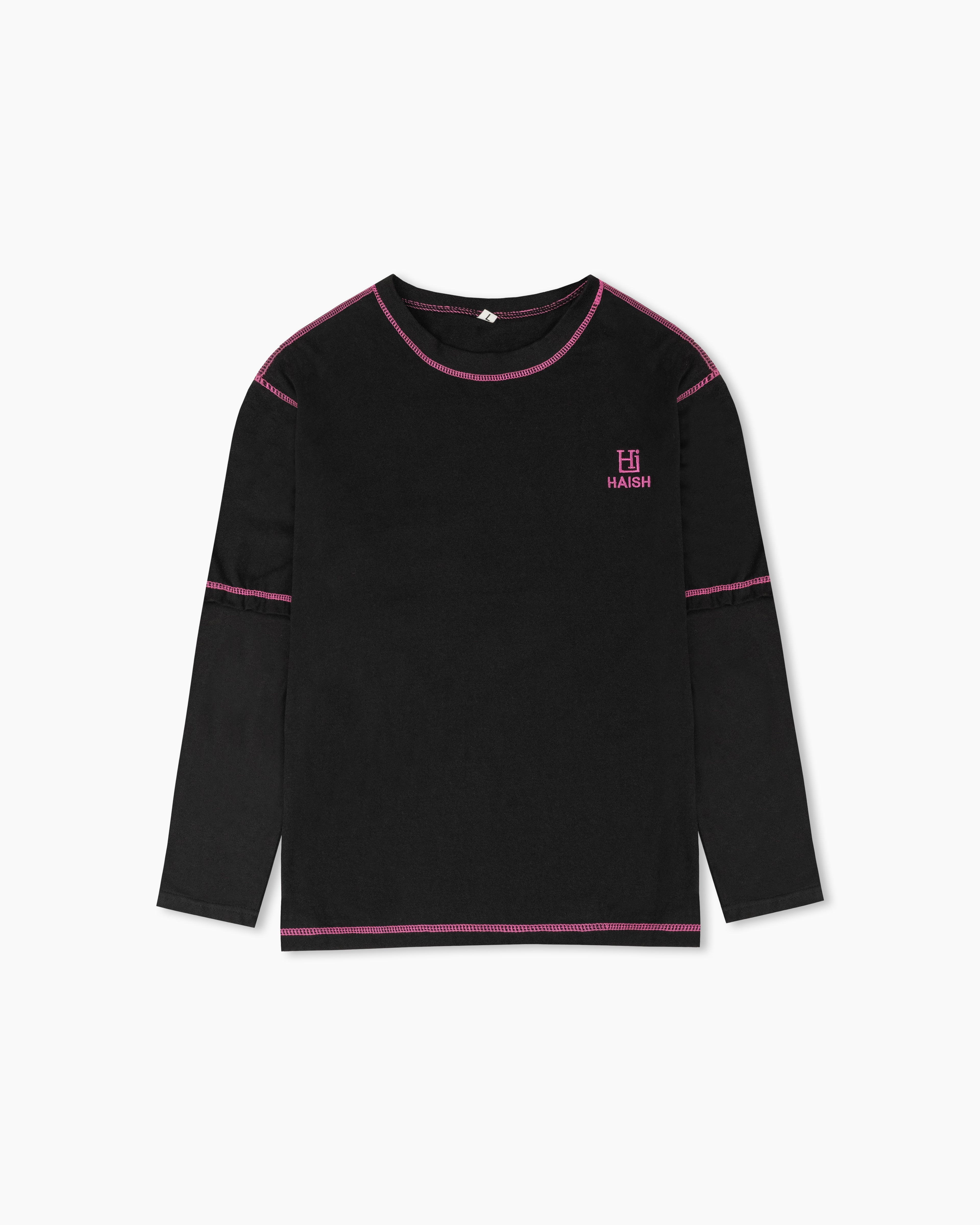 Protect Your Peace" Contrast Stitch Long-Sleeve T-Shirt