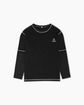 Protect Your Peace" Contrast Stitch Long-Sleeve T-Shirt - White lining
