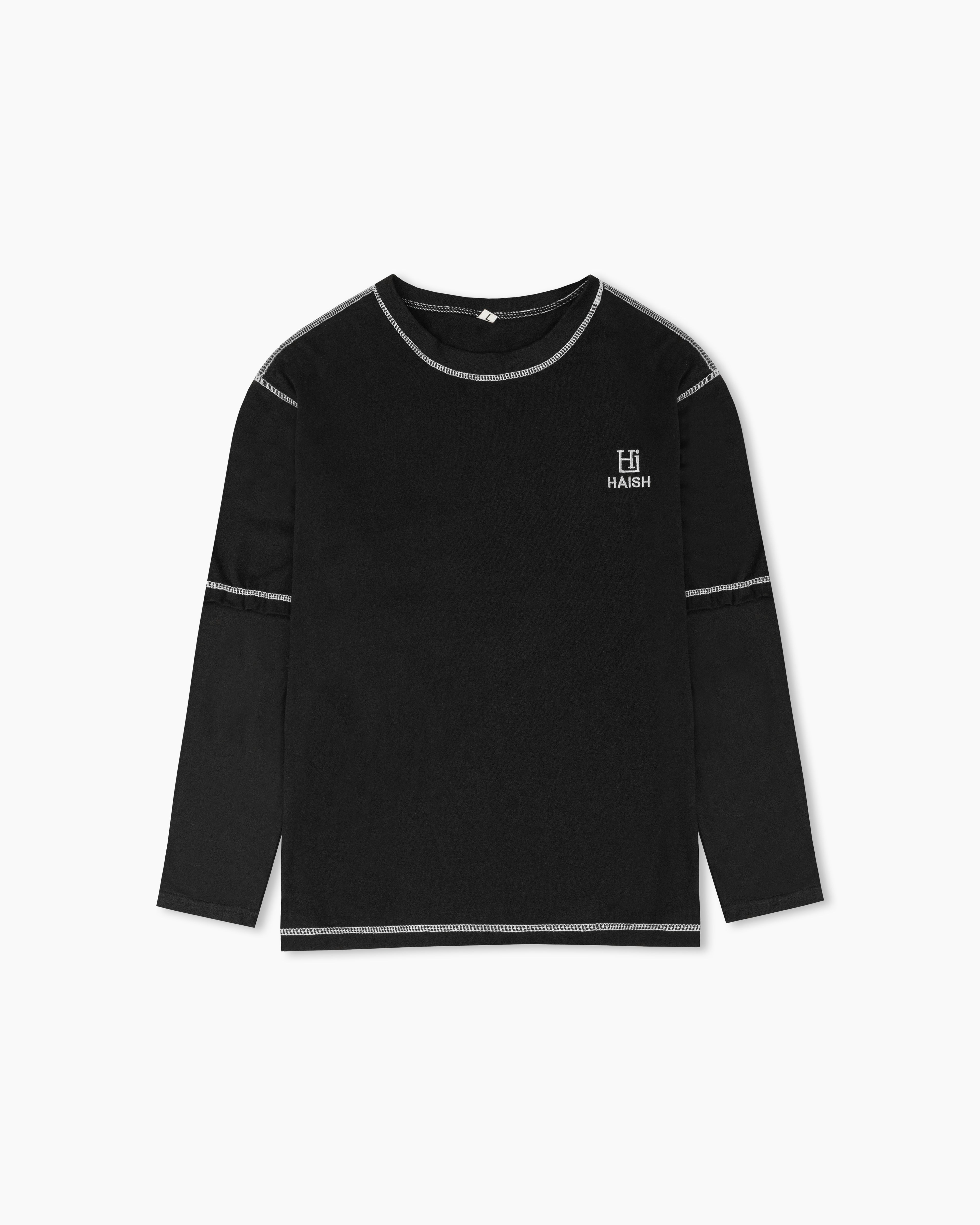 Protect Your Peace" Contrast Stitch Long-Sleeve T-Shirt