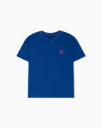 Casual Blue Streetwear T-Shirt with Samurai Graphic & Motivational Quote